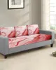 Stuhlabdeckungen Marmor Flüssigkeit Textur Rot Sofa Sitzkissenabdeckung Möbelschutz waschbar abnehmbarer elastischer Rutschbezüge