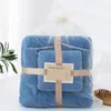 Neues Mikrofasel -Handtuch -Set Koralle Fleece absorbierende Haare Badehandhand Handtuchsets Mikrofaser Badezimmertücher Setscoral Fleece Badetuch Set