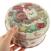 Storage Bottles Christmas Candy Tin Cookie With Lid Holder Box Tinplate Containers Sweet