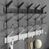 Hooks Aluminum Alloy Black Robe Wall Hook Towel For Bathroom Coat Hanger Kitchen Hardware Organizer Accessories