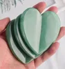 Anti Wrinkle Cellulite Beauty Guasha Plate Heart Shaped Green Jade Stone Gua Sha Massage Tool for Eye Neck Face Slimming6211944