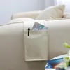 Storage Bags Cotton Linen Bedside Bag Organizer Bed Desk Sofa TV Remote Control Hanging Holder Pockets