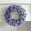 Planche de fenêtre de fleurs décorative avec couronne artificielle fleur de fleur de la lavande violette mur suspendu à la maison fil atmosphère pour les couronnes