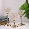 Kaarsenhouders elegante gouden kristallen houder romantische bruiloft vintage diner creatief velas y soportes home decor