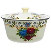 Double Choiateurs Email Bowl Bowl Vintage Pot Food Kitchen avec couvercle Mélanger Creative Soup Emateware Decor