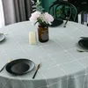 Bordduk Rund eleganta dukar Plaid Bomullslinne med Tassel Cover Wedding för moderna kaffematsändningar