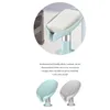 Liquid Soap Dispenser Storage Box Plastic Sucking Sponge Holder Leaf-shaped Container For Bathroom Kitchen Long Mint Green