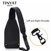 Tinyat Slingväska för 7,9 PAD Black Casual Function Män bröstväska Pack Dual Earphone Jack Men Axel Messenger Bags Pack Bag 240403