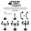 Bougeoirs 5 bras Métal noir pour pilier bougies chandelle 1 / 2-1 pouces effilés de candelabra décoration