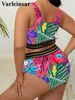 0xl 4xl sexy bloemen bikini groot formaat badmode plus vrouwen zwempak vrouwelijke twaalfte stuk set bather badpak v3893r 240411