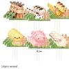 Fourniture de fête 18pcs Carton Farm Animal Cupcake Toppers For Kids Themed Happy Birthday Baby Shower Decorations Gâteau DIY