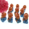 Party Decoration 24Pcs Small Blue Plastic Baby Dolls Sitting Babies Shower Favors Supplies For Cake Top DIY Decorations 14 X 25mm