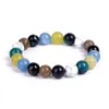 Urok Bracelets 10pcs Kamień naturalny 8/10 mm wycie Akwamaryna czarna onyx mieszane pary z koralikami bransoletka dla kobiet biżuteria jogi