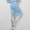 Kobiety legginsy żebrowane spodnie jogi sporty bieganie bioder podnoszenie rajstopów fitness wysokiej talii bezproblemowy ćwiczenia sportowe