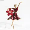 Spille 1pc Ballet Girl Girl Dancer Flower Crystal for Women Cinep