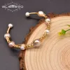 Bangle Glseeevo Natural Water Fresh Pearl Charm Wrap Bracelets Bangles Women Women Classic Indian Style Fine Jewellery Wedding GB0935