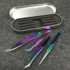 2024 4PCS Lash Tweezers Set False Eyelash Extension Clip Pliers Eyebrow Tweezers For Hair Nail Art Soldering Lash Tongs Makeup Tools false