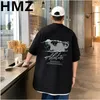 HMZ Summer Oversized Men T-Shirt 100% Cotton Loose Printed Tee Casual Men Fashion Tshirt Classic Comics Tops Casual Street Tees 240325