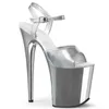 Sandaler 2024 Ladies 20cm Super High Heel Stiletto med catwalk bankettskor en-knapps vattentät plattformsstångdans