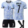 Portekiz Jersey Kupası Away Kit C Ronaldo Boyut B Ücret Çocuklar Futbol Jersey Hildren