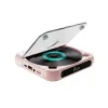 Players Portable CD Player Bluetooth Speaker,LED Screen, Stereo Player, Wall Mountable CD Music Player with FM RadioPink