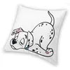 Oreiller drôle dalmatien chien sommeil jet lancement case décor de maison de dessin de dessin personnalisé couverture de motif de dessin de dessin 40x40cm pour le salon