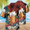 Chemises décontractées pour hommes chemises hawaïennes 3D PRINT PRINT MODE DE BIER