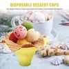 Tass jetables Paies 50 PCS Small tasse Bols de crème glacée en plastique Créatif Cone-Snow Colder Dessert DESST