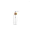 Storage Bottles Empty Pump Bottle Clear PET Packaging Container 100ml120ml150ml200ml250ml Gold Collar White Lotion Top Refillable 25pcs