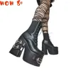 Walking Shoes Brand Fashion Size Big Size Boots Autumn Plataforma Gothic Cool Buckle Motorcycle Punk Street Winter for Woman