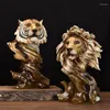 Figurines décoratives Vilead Animal Sculpture Lion Eagle Tiger Wolf Horse Statues Bureau Home Salle Shelf-Rack Decoration Accessoires
