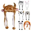 Basker varm hatt med öronflikar roliga fest fyllda djur leksaksfleece för barn vuxen