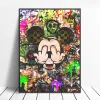 Kamery internetowe Graffiti Pop Art Mouse Canvas Malowanie drukowania sztuki sztuki dekoracje domowe dekoracja pokoju na pokój dla dzieci bezszramkowy