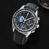 Designer Watch European brand fashionable solid steel strip three needle watch alloy business full function quartz chronograph