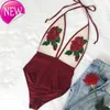 2024 NUOVO Fashion Designer Wholesale Womens Swimwear Women Sexy Red Sexy Summer Floral ricami Floral Swim Wear Women Swimsuit Swimsuit Push Up Bikini High Waist One Piece M