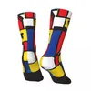 Herrstrumpor hiphop vintage Mondrian cykel galen unisex cykelgata stil sömlös tryckt rolig nyhet happy crew sock