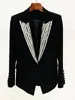 Suisses pour femmes High Street EST 2024 Fashion Designer Jacket Rhingestone Diamonds Strass Boudd Button Bouton Bouton