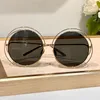 Огромные круглые солнцезащитные очки Gold Grey Gradient 114 Женщины Summer Sunnies Gafas de Sol Designer Солнцезащитные очки Shades occhiali da sole UV400 защита очков