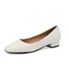 Casual Shoes Flat Women Loafers Simple Low Heels Office Work Slip On Footwear Ladies Square Toe 2024