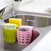 Cuisine Storage Portable Évier étagère Savon Sponge Rack de drainage Silicon Basket Sac Faucet Contexte ACCESSOIRES DE Réglable