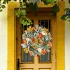 装飾的な花秋の花輪17.72 ''カボチャの飾りガーランドホリデーポーチ屋内屋外庭の装飾のための収穫