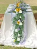 Dekorativa blommor 1 Pack 6.6ft Eucalyptus Garland med konstgjord siden Rose Flower Vine For Wedding Arch Table Party Backdrop och sovrum