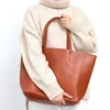 SC Luxury Brand Cow Leather Tote Bags Designer Cowhide Handbags Women Shoulder Bags Fashion Female Large Capacity Liner Bag 240401