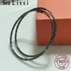 Hoopörhängen Senlissi-mode S925 Silver Women's Single Black Gold Sky Star Round Elegant Boutique Jewelry Gift Wholesale