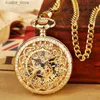 Pocket Watches Anitique Mechanical Pocket Men Hand Wind Steampunk Necklace Fob Chain Fullmetal Alchemist Pocket es Women L240402