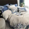 Bedding Sets High-end Brushed Four-piece Set Of Cotton Pure Simple Embroidery American Light Luxury Bed Sheet Quilt Cover Pillowcase