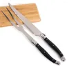 Set di stoviglie jaswehome per esterni barbecue coltello fork giapponese teppanyaki strumenti da servizio di bistecca di tacchino in acciaio inossidabile arrosto