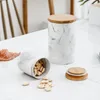 Storage Bottles Marble Pattern Jar Ceramic Loose Leaf Tea Tank Candy Cookie Container With Airtight Lid For