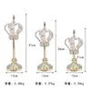 Candle Holders European Crown Crystal Candlestick Ornaments Wedding Christmas Metal Home Decoration Iron