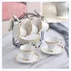 Mugs English Exquisite Coffee Set Bone China Cups And Saucers With Spoons Cup Holder Ceramic Tea For 6 People